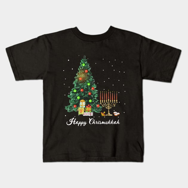 Happy Chrismukkah Funny Hanukkah and Christmas Kids T-Shirt by TeeSky